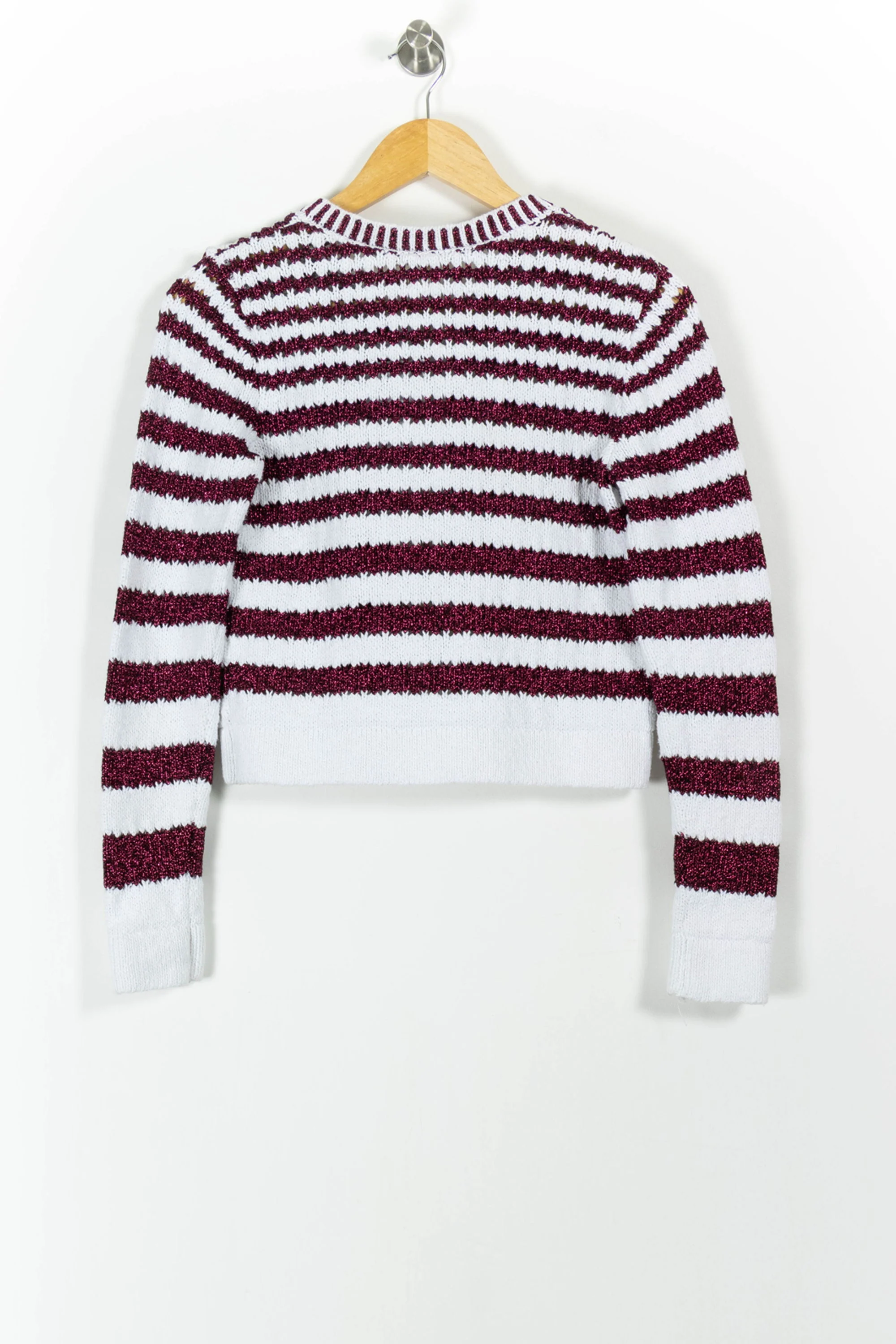 Cardigan Blanc et Bordeaux - Taille XS/34 - Image 4