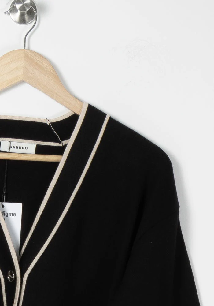 Cardigan Noir et Beige - Taille S/36 - Image 3