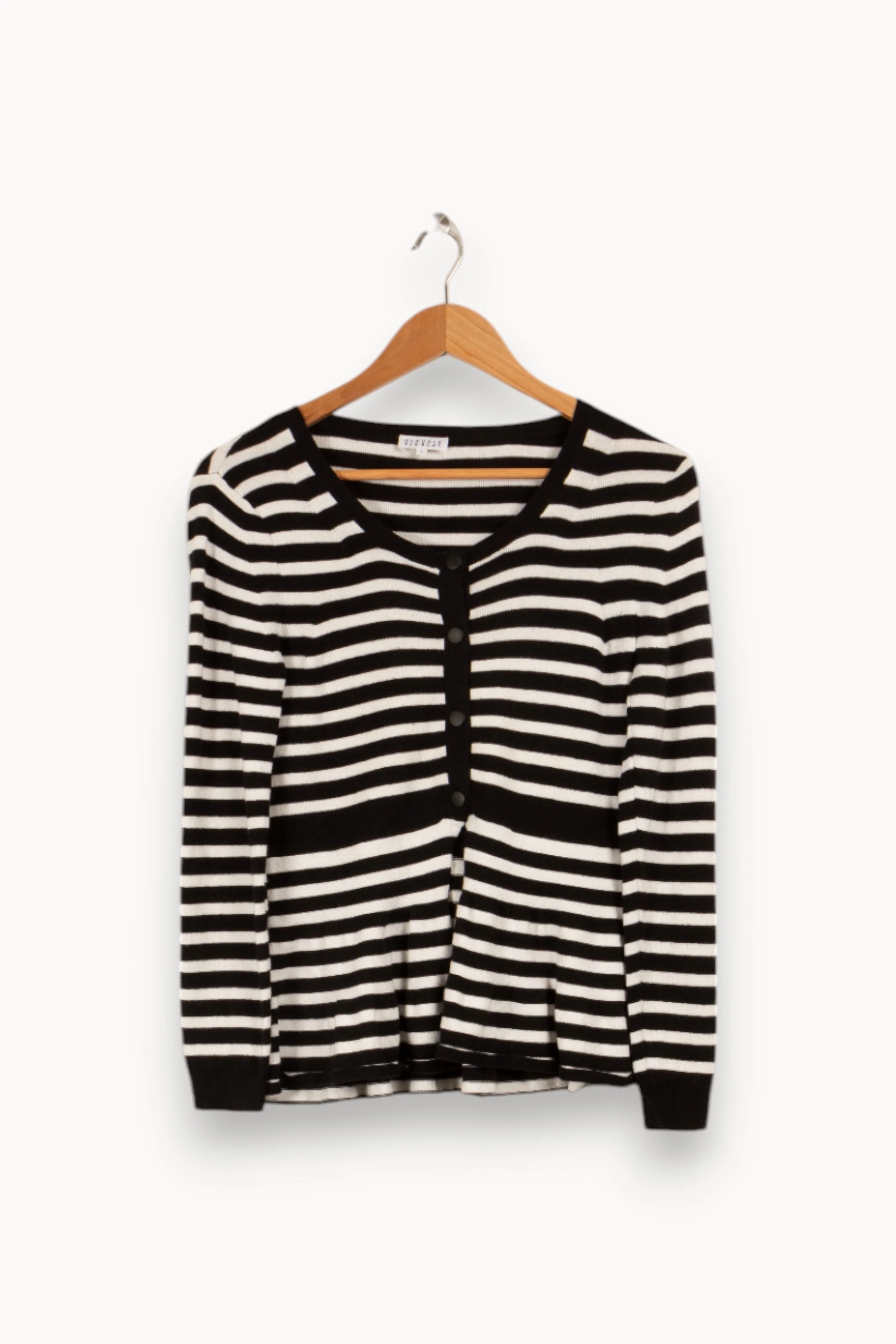 Cardigan noir et blanc rayé - Taille S/36 - Image 2