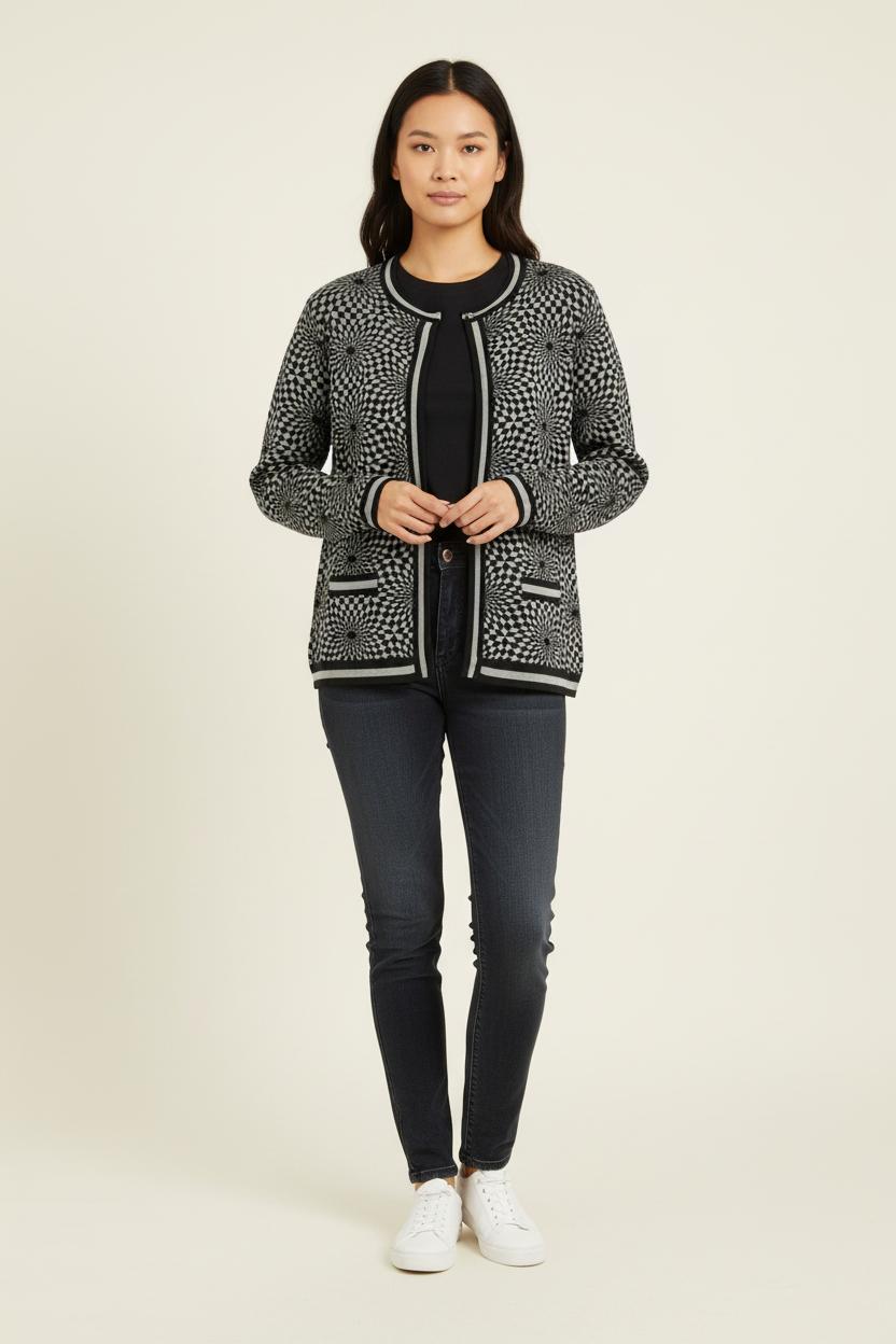 Cardigan Noir et Gris - Taille M/38