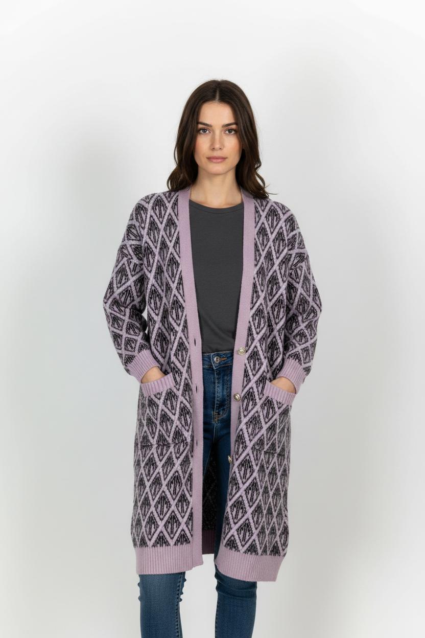 Cardigan Rose et Noir - Taille S/36