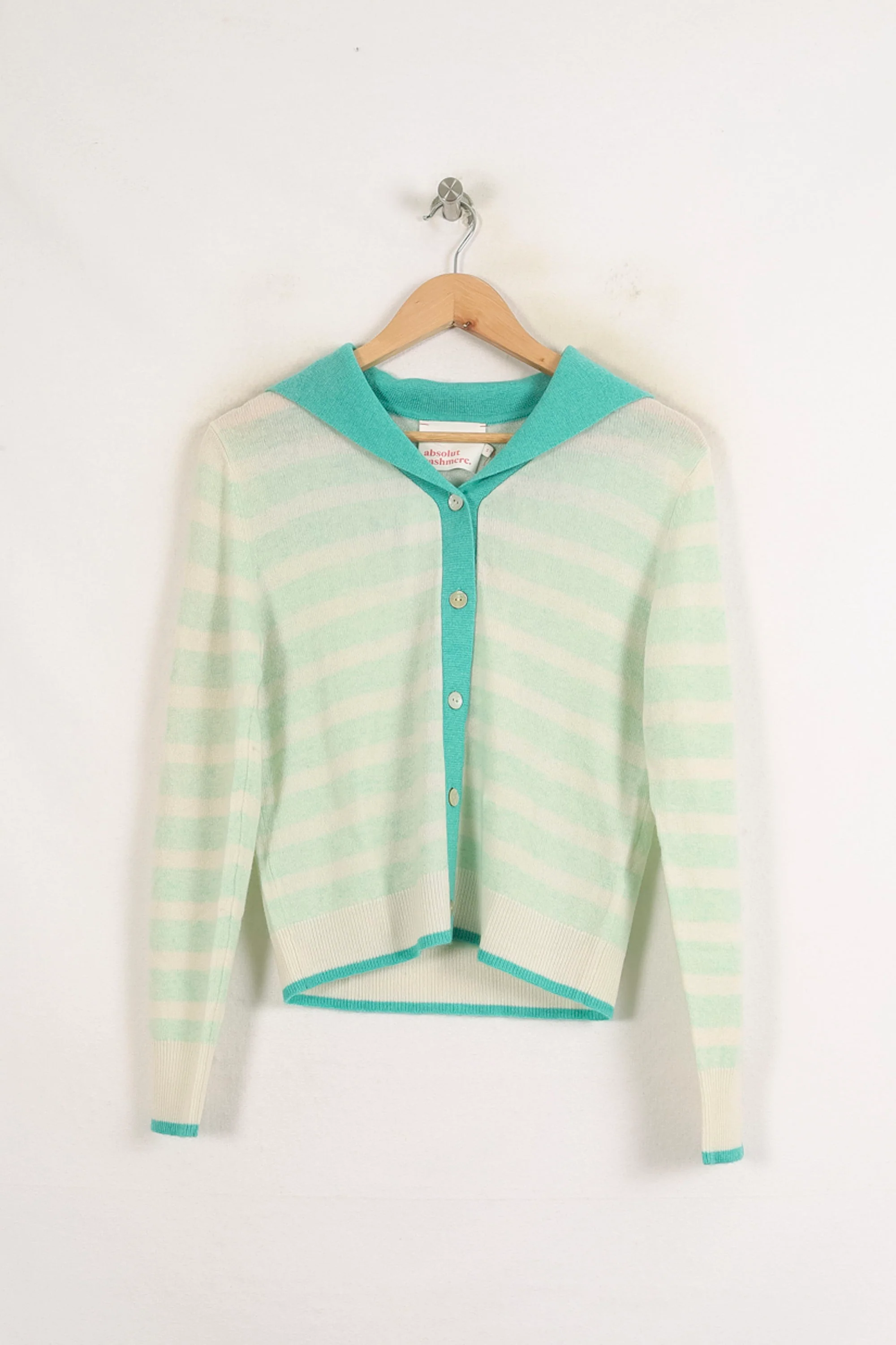 Cardigan Vert et Blanc - Taille S/36 - Image 2