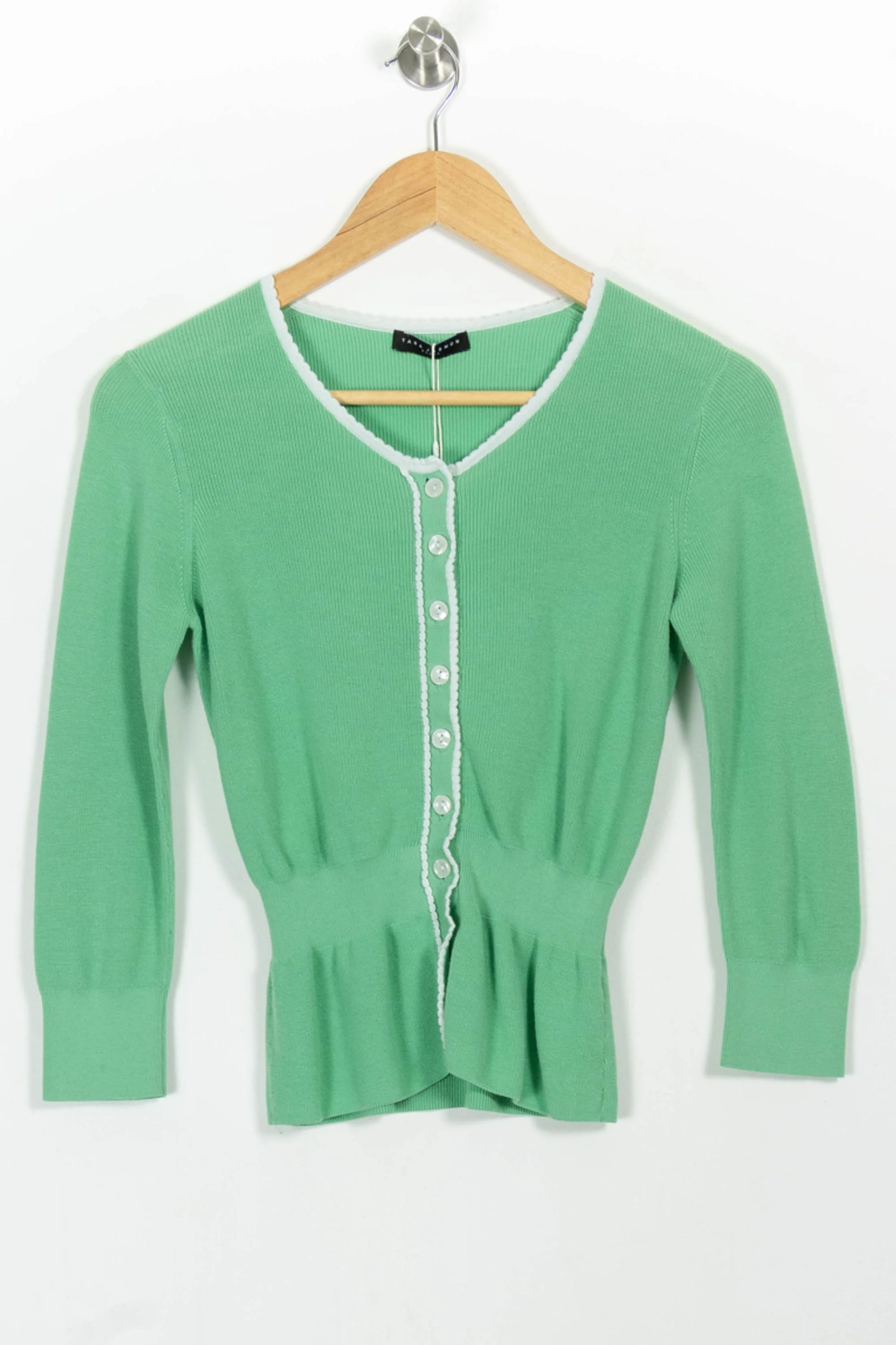 Cardigan Vert et Blanc - Taille XS/34 - Image 2