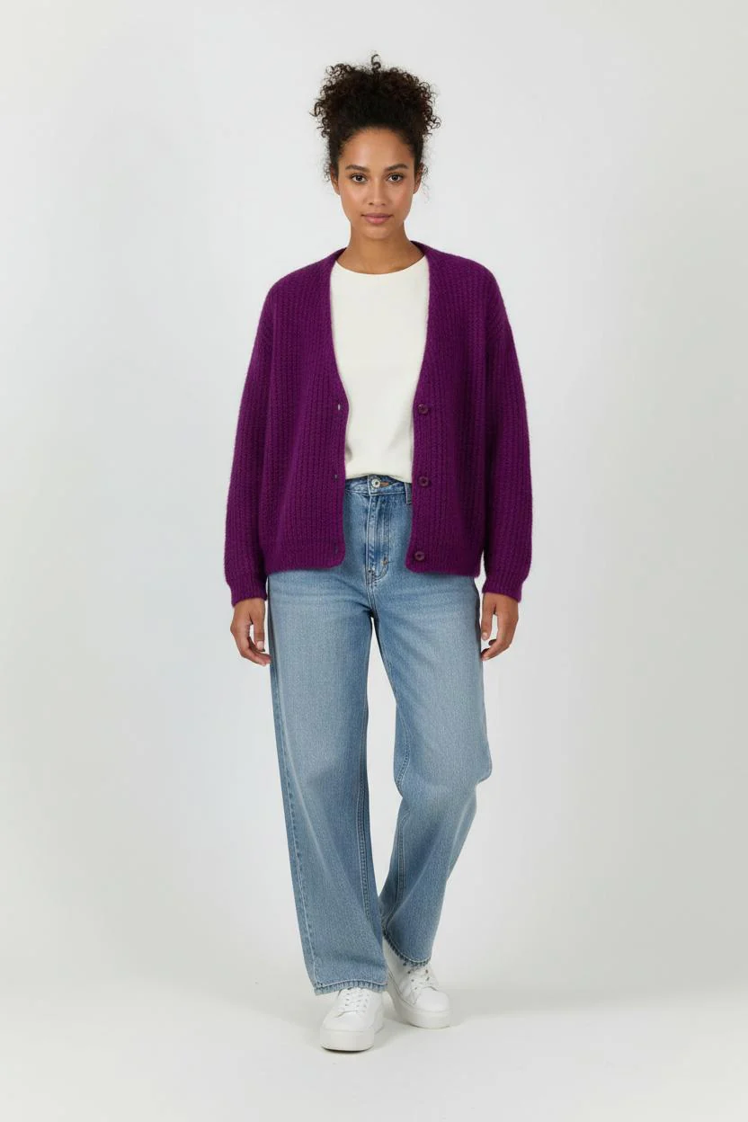 Cardigan Violet - Taille S/36