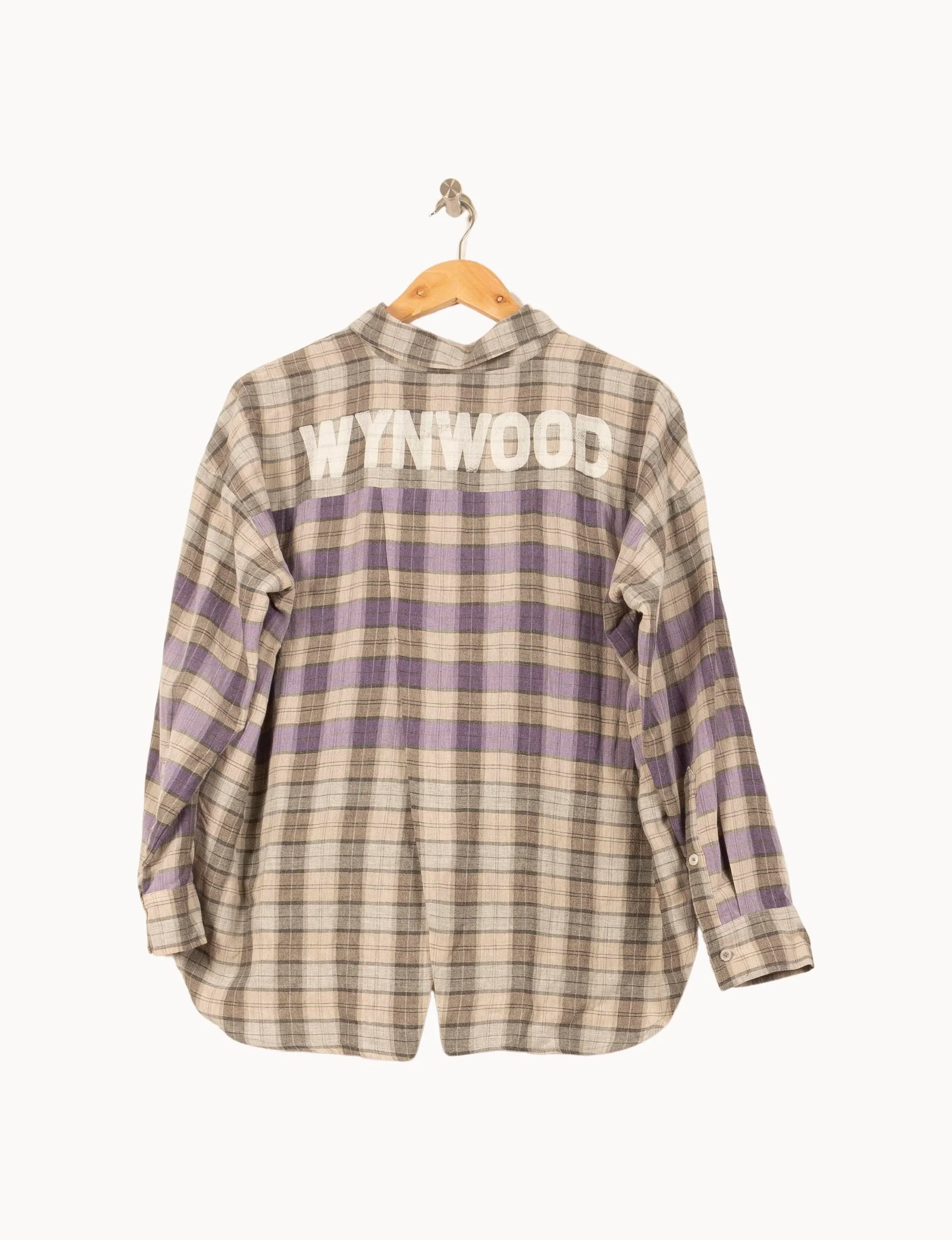Chemise à Carreaux Beige et Violet - Taille S/36 - Image 4