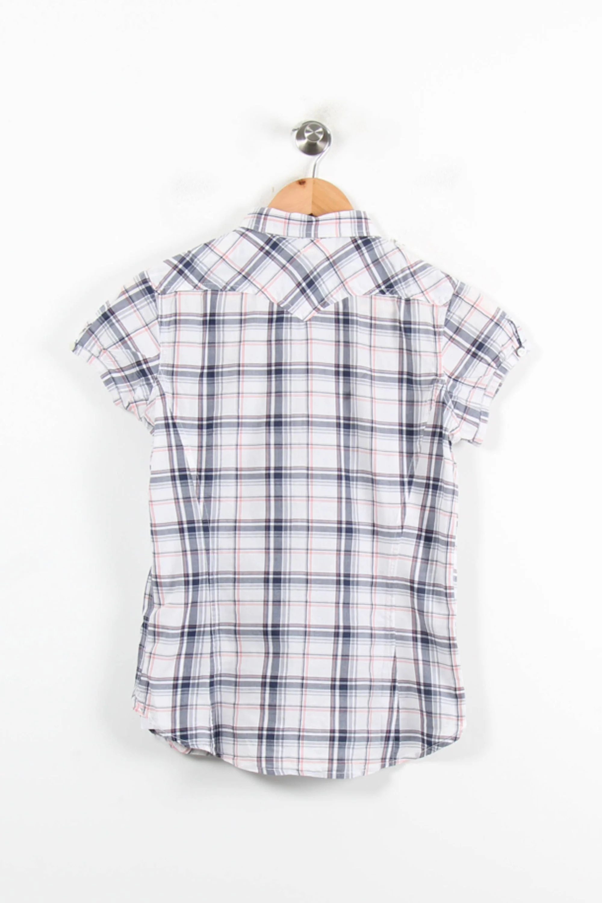 Chemise à Carreaux Blanche et Bleue - Taille S/36 - Image 4