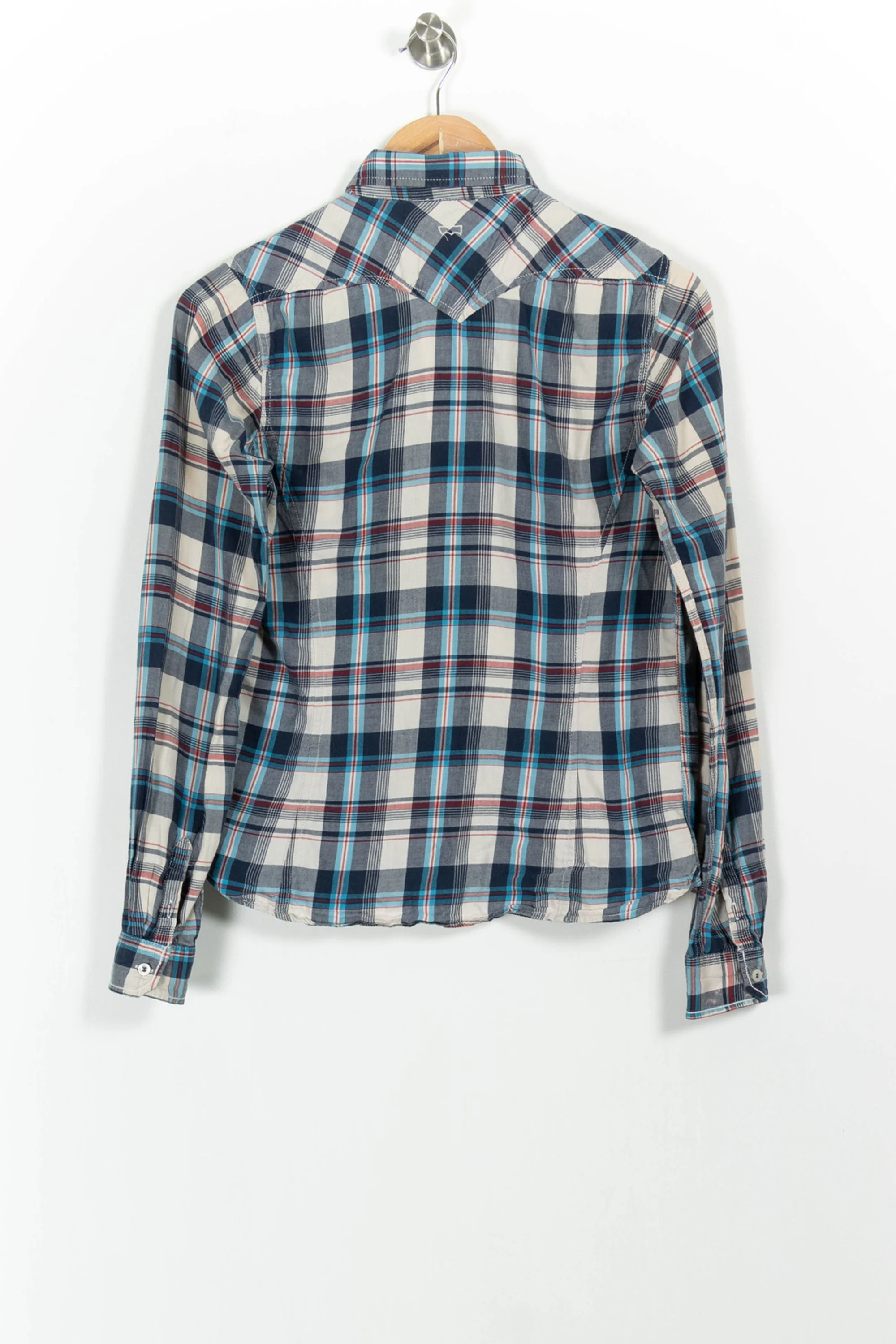 Chemise à Carreaux Bleu et Blanc - Taille XS/34 - Image 4