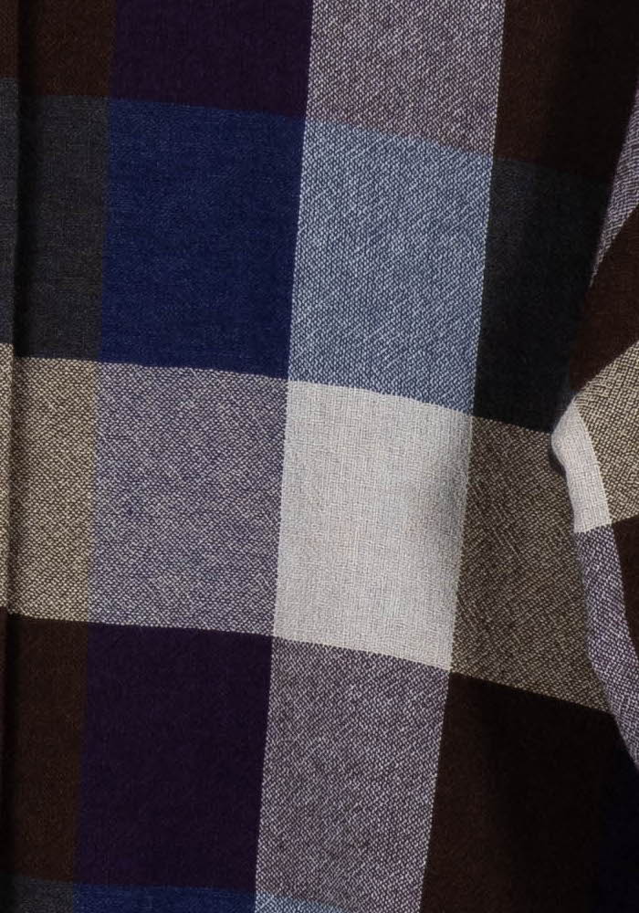 Chemise à Carreaux Bleu et Marron - Taille M/38 - Image 3