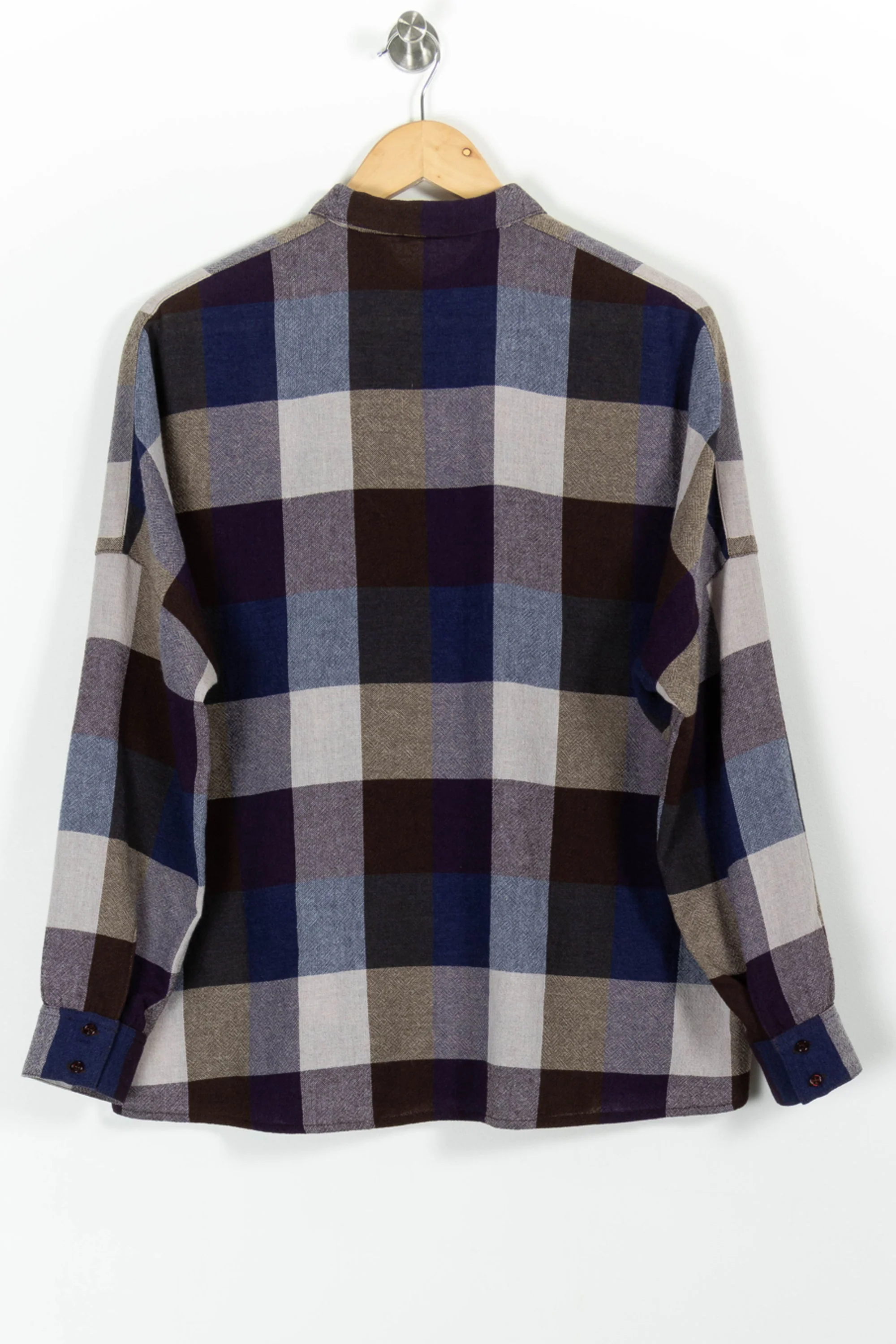 Chemise à Carreaux Bleu et Marron - Taille M/38 - Image 4