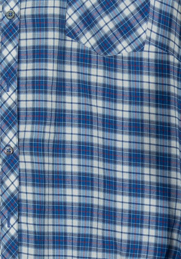 Chemise à Carreaux Bleue et Blanche - Taille L/40 - Image 3