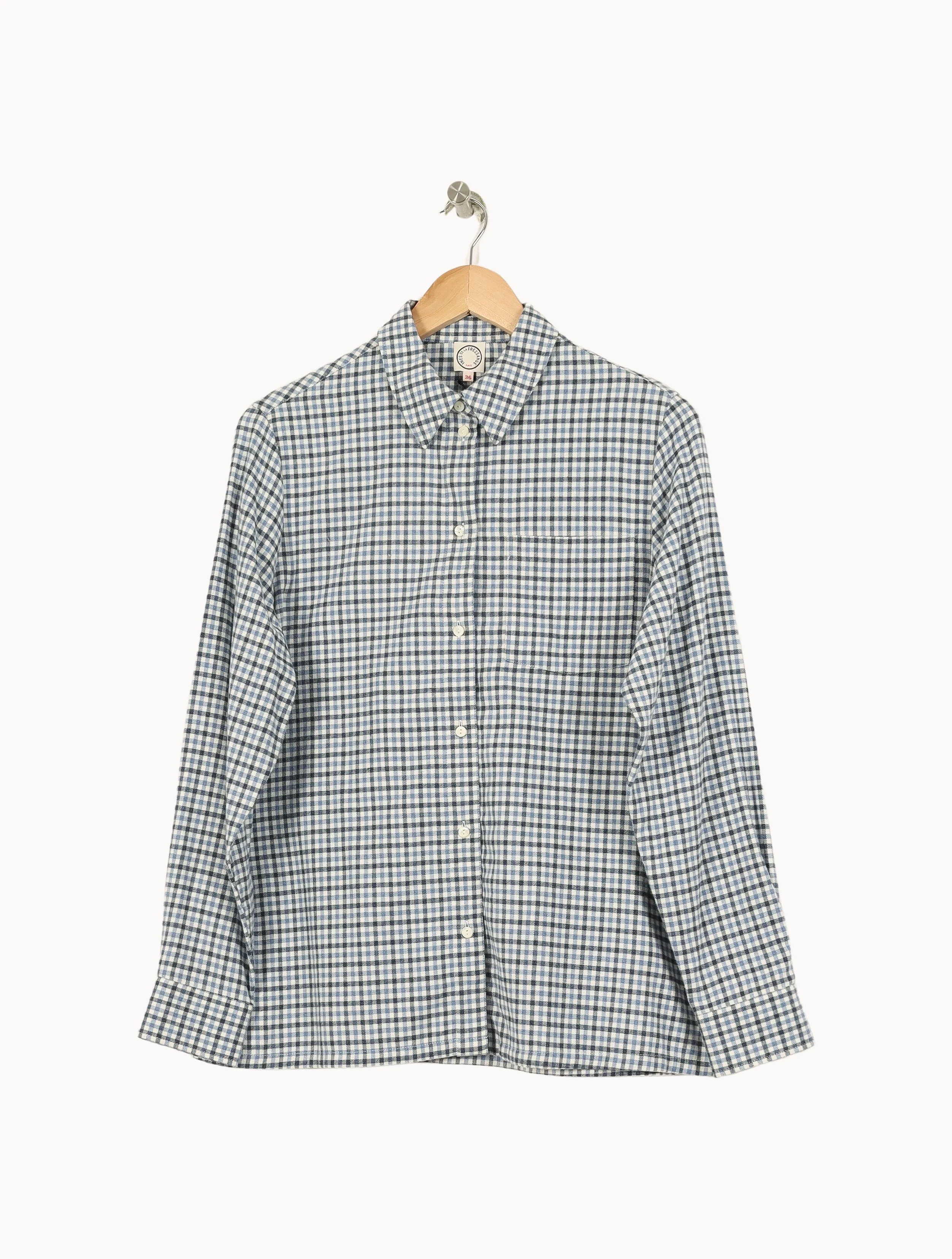 Chemise À Carreaux Bleue et Blanche - Taille S/36 - Image 2