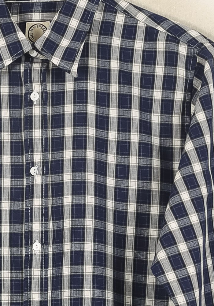 Chemise à Carreaux Bleue et Blanche - Taille XXL/44 - Image 3