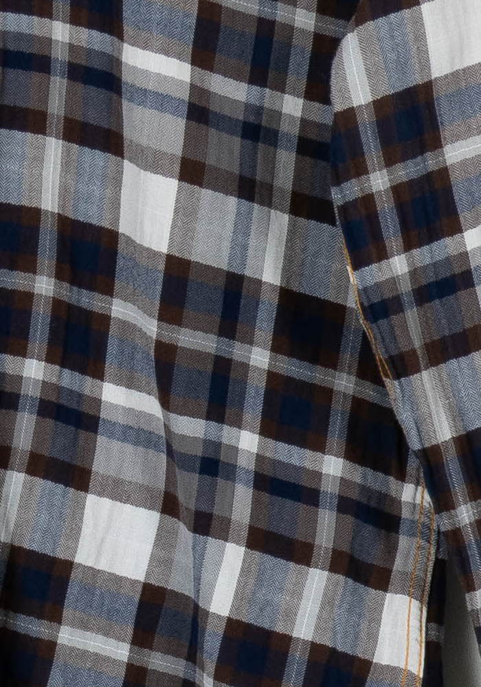 Chemise à Carreaux Bleue et Marron - Taille S/36 - Image 3