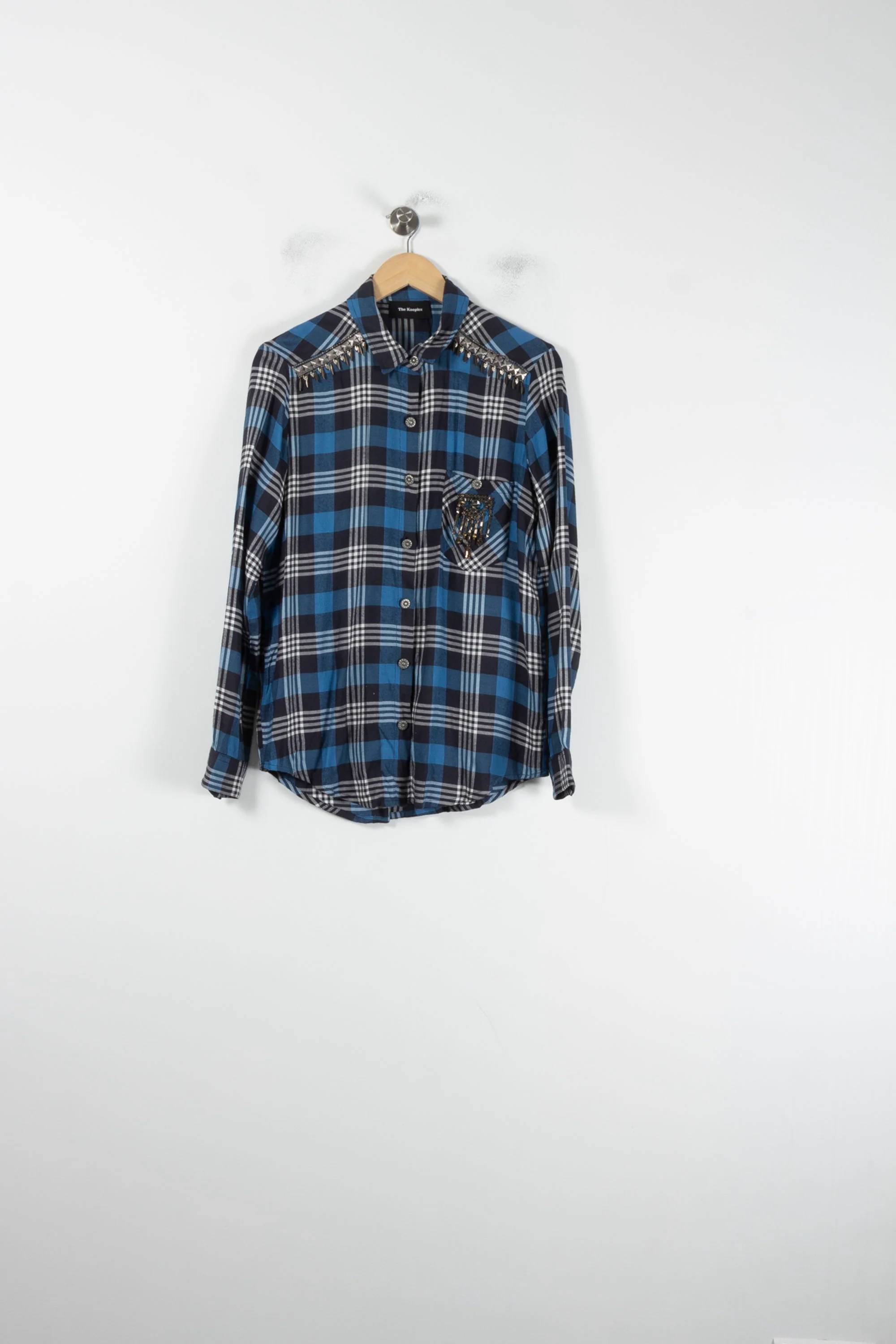 Chemise à Carreaux Bleue et Noire - Taille XS/34 - Image 2