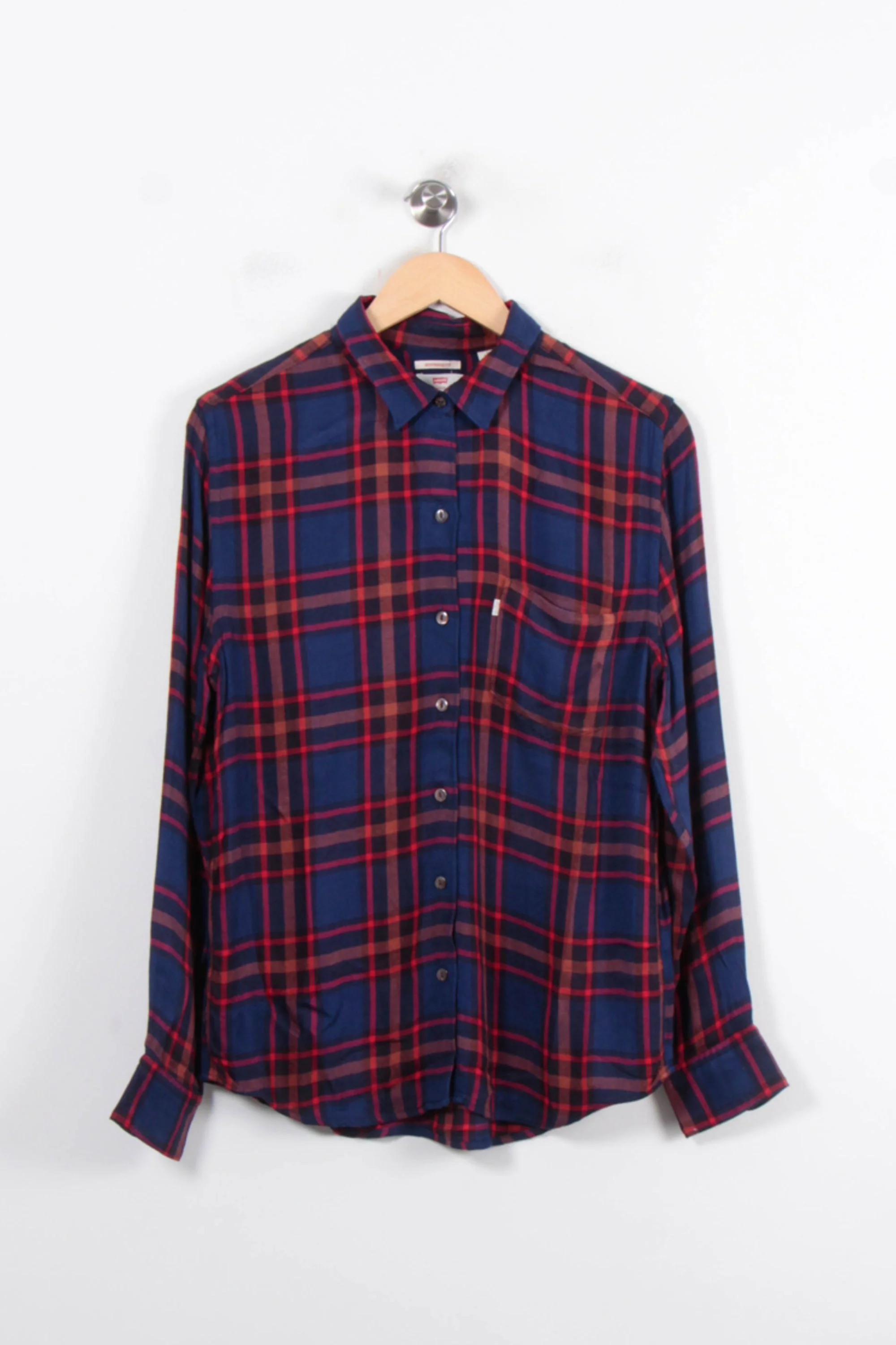 Chemise à Carreaux Bleue et Rouge - Taille M/38 - Image 2