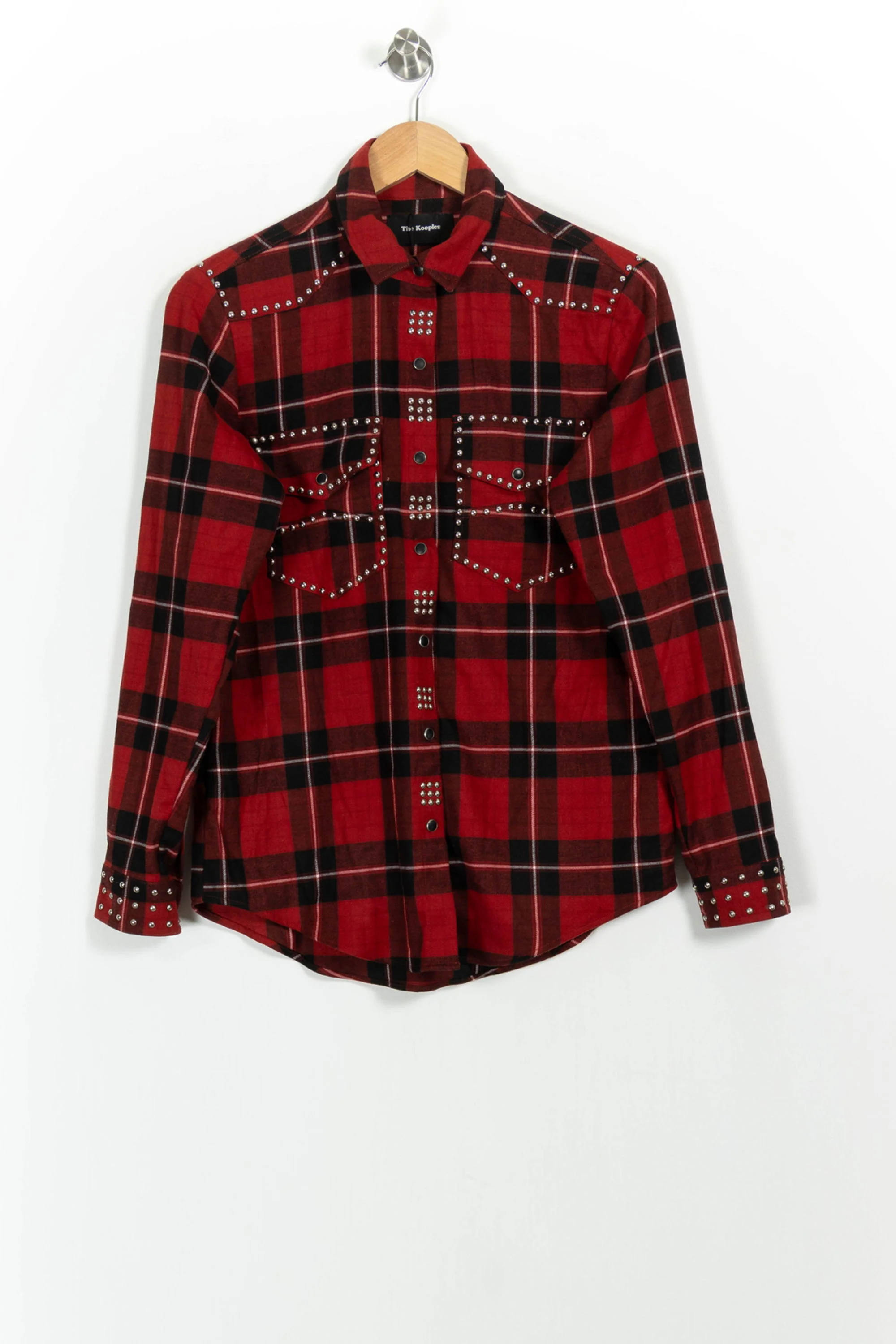 Chemise À Carreaux Bordeaux et Noire - Taille XS/34 - Image 2
