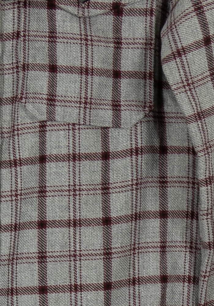 Chemise à Carreaux Grise et Bordeaux - Taille S/36 - Image 3