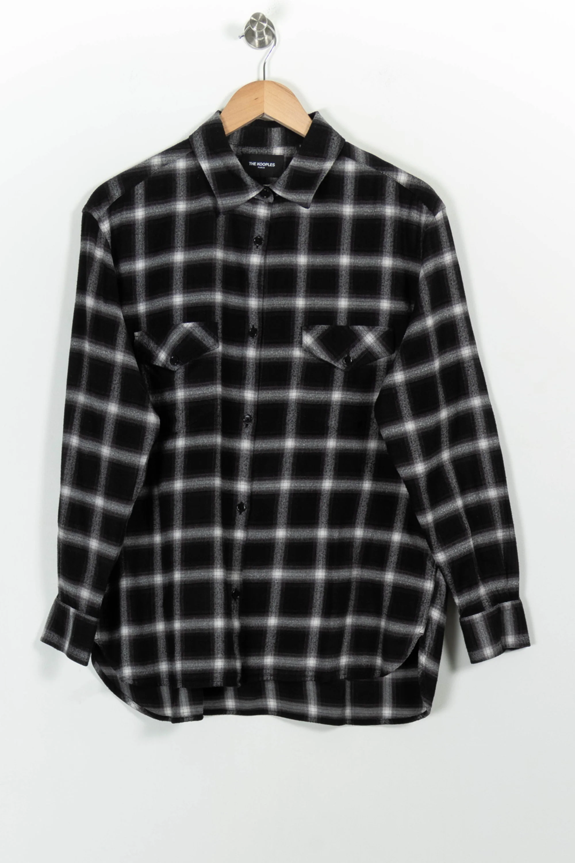 Chemise à Carreaux Noire et Blanche - Taille M/38 - Image 2