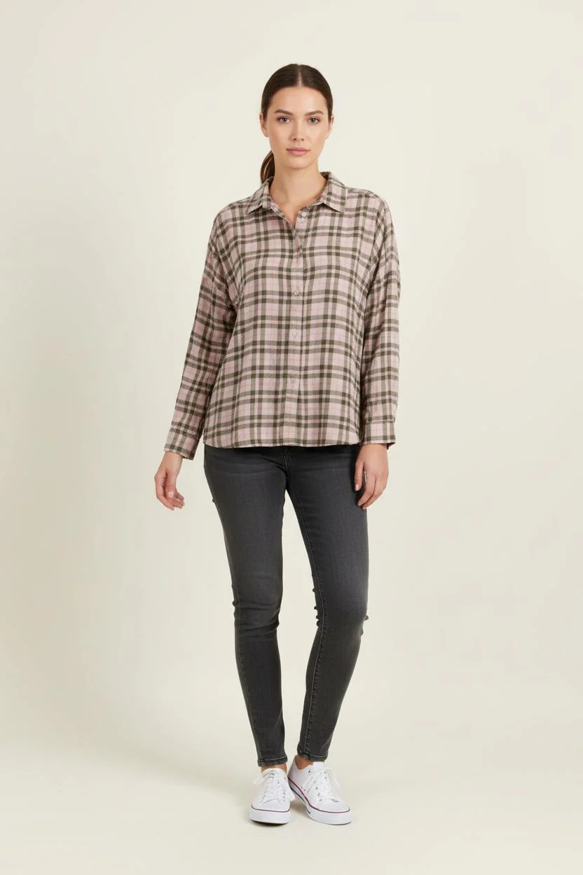 Chemise À Carreaux Rose et Verte - Taille M/38