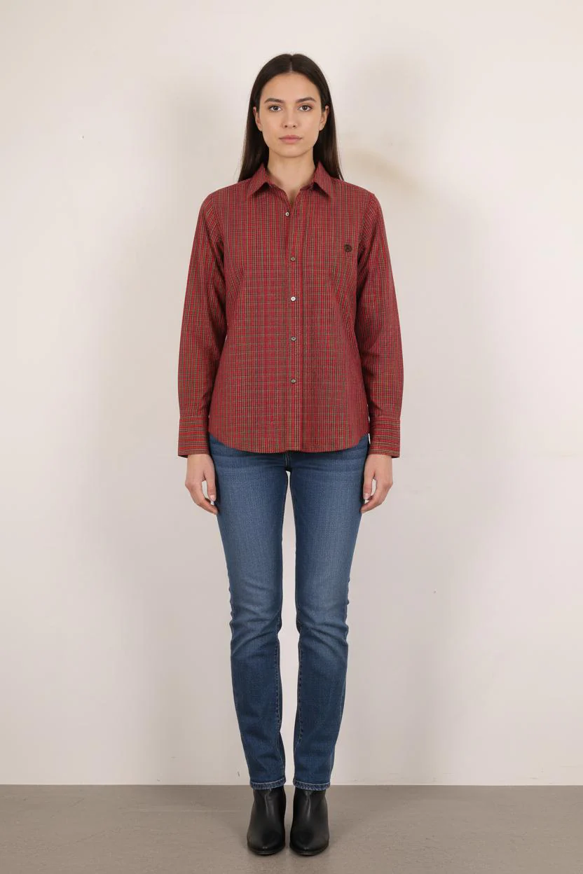 Chemise à Carreaux Rouge et Noir - Taille S/36