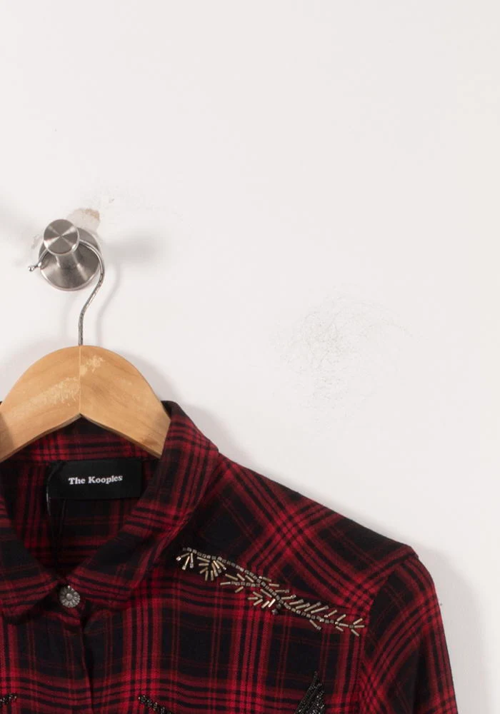 Chemise à Carreaux Rouge et Noire - Taille XS/34 - Image 3