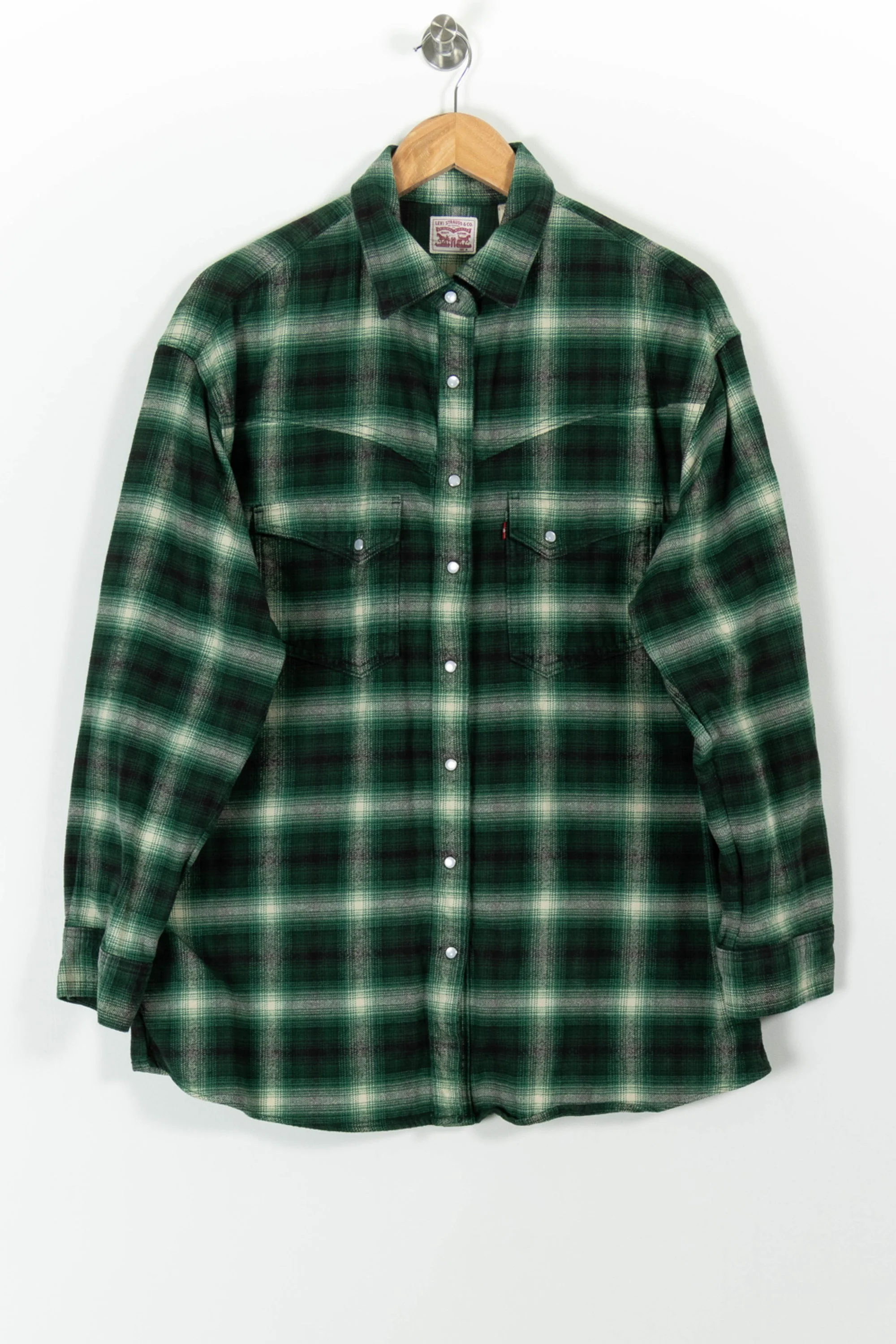 Chemise À Carreaux Verte et Blanche - Taille M/38 - Image 2