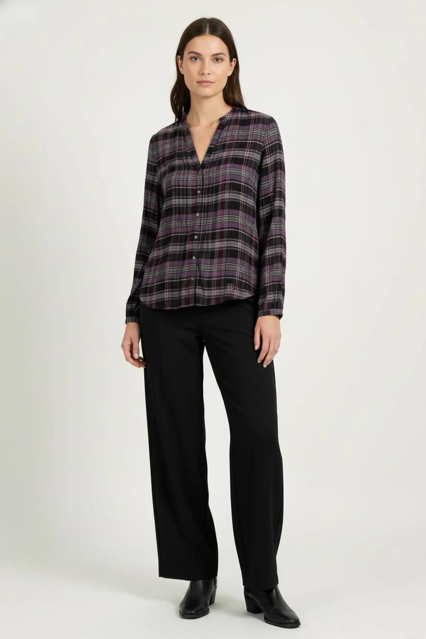 Chemise à Carreaux Violette et Noire - Taille S/36