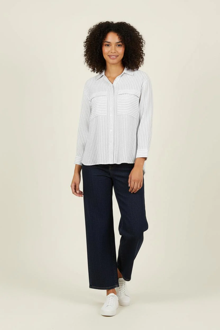 Chemise Blanche et Noire - Taille L/40