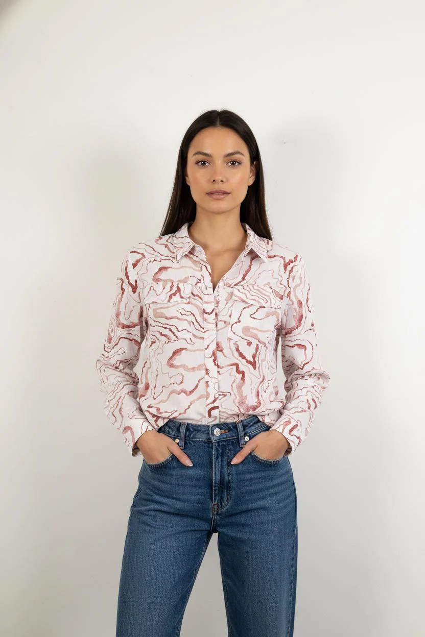 Chemise Blanche et Rouge - Taille S/36