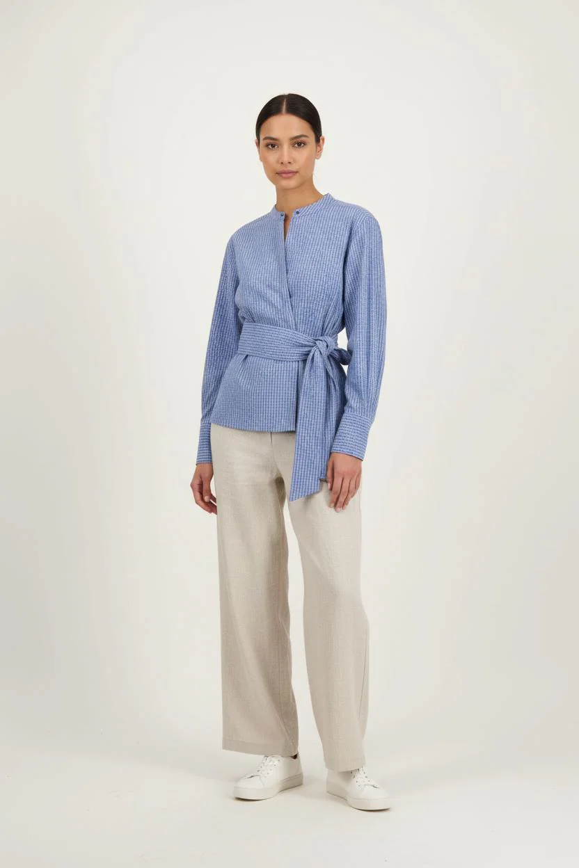 Chemise Bleue à Carreaux - Taille S/36