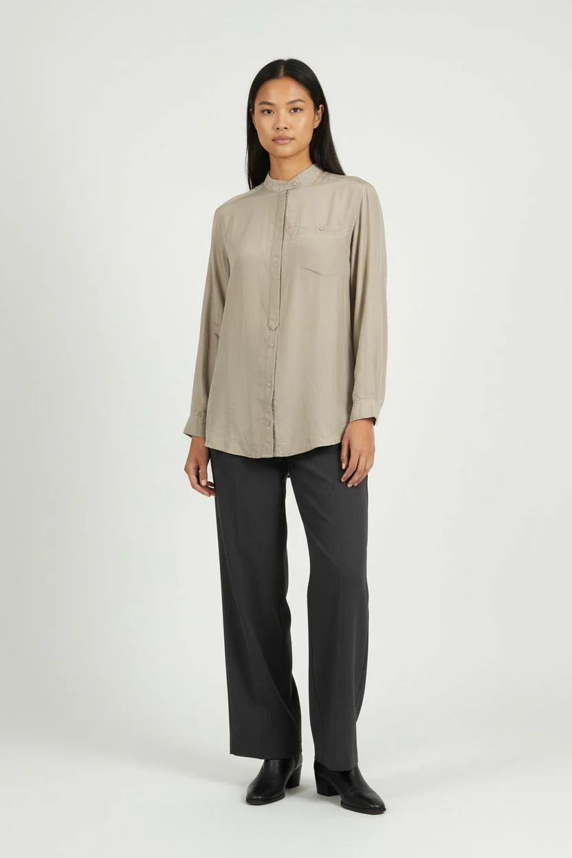 Chemise Col Mao Beige - Taille S/36