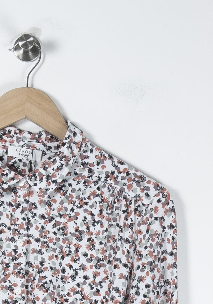 Chemise Fleurie Blanche et Rose - Taille M/38 - Image 3