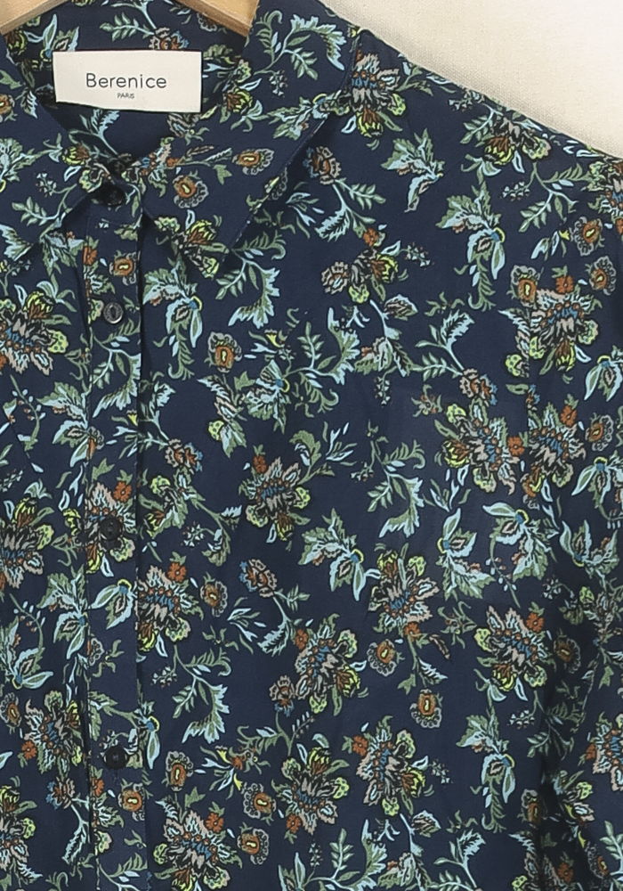 Chemise Fleurie Bleu - Taille M/38 - Image 3