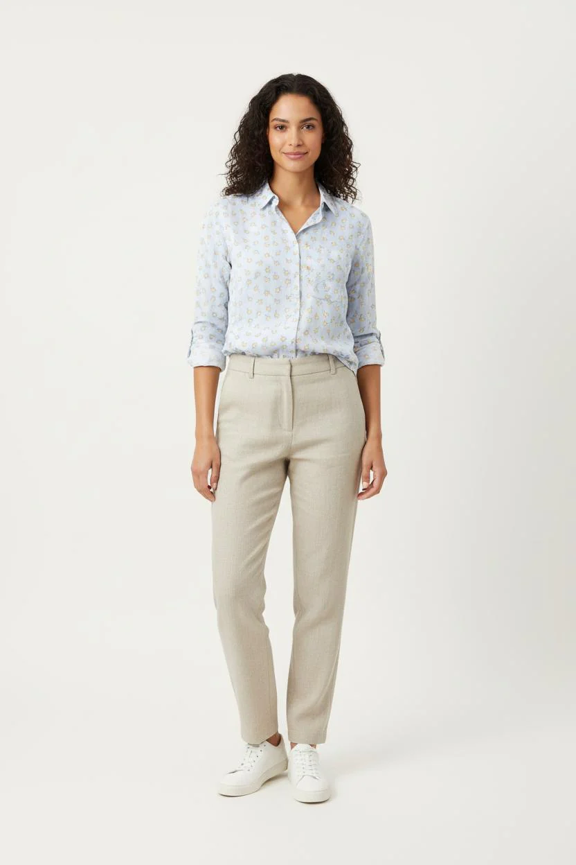 Chemise Fleurie Bleue - Taille L/40