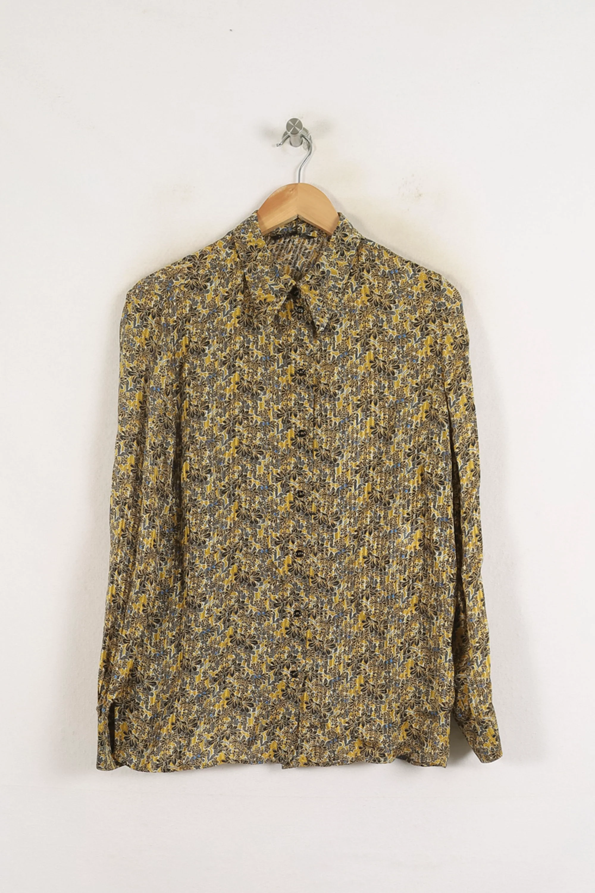 Chemise Fleurie Jaune et Noire - Taille L/40 - Image 2
