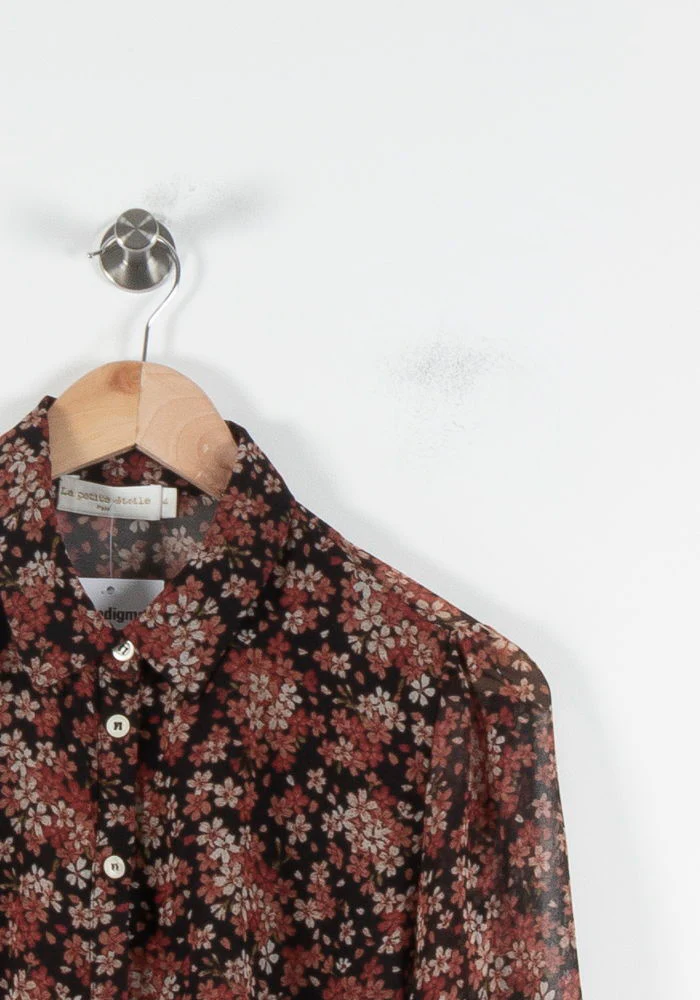 Chemise Fleurie Noire et Rouge - Taille L/40 - Image 3