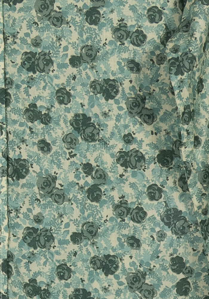 Chemise Fleurie Verte et Beige - Taille XS/34 - Image 3