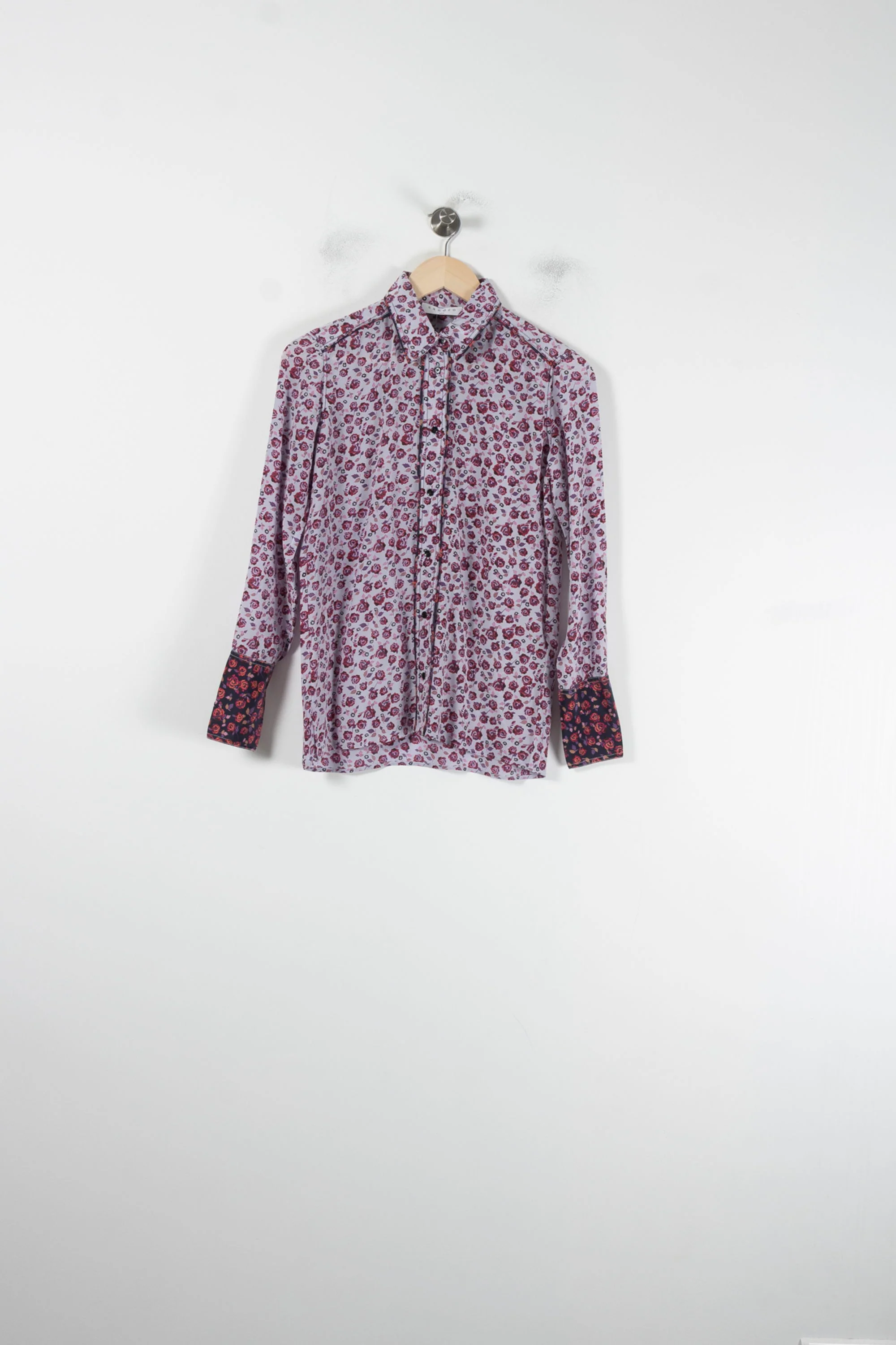 Chemise Fleurie Violette et Noire - Taille S/36 - Image 2