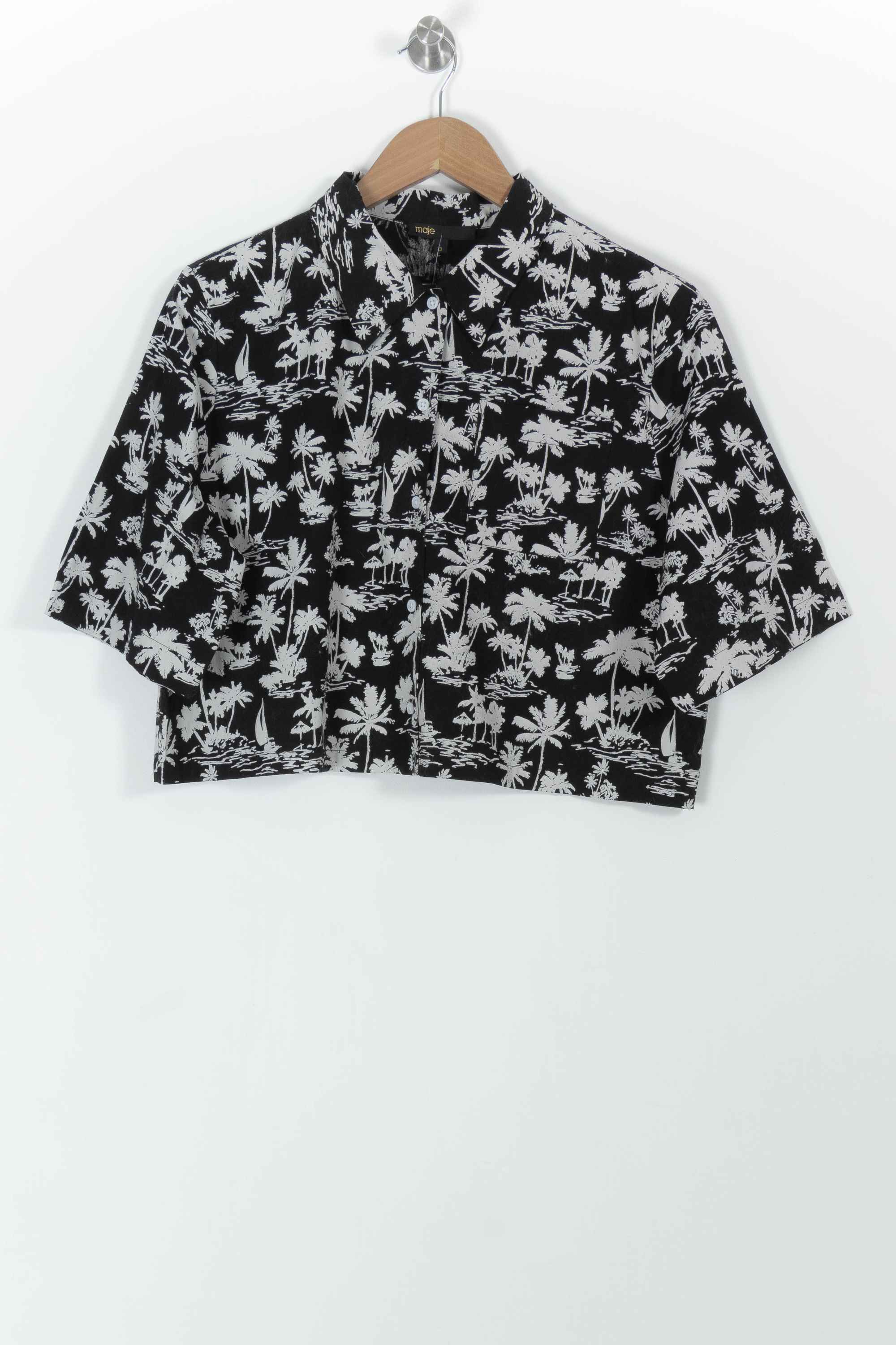 Chemise Hawaïenne Noire et Blanche - Taille L/40 - Image 2