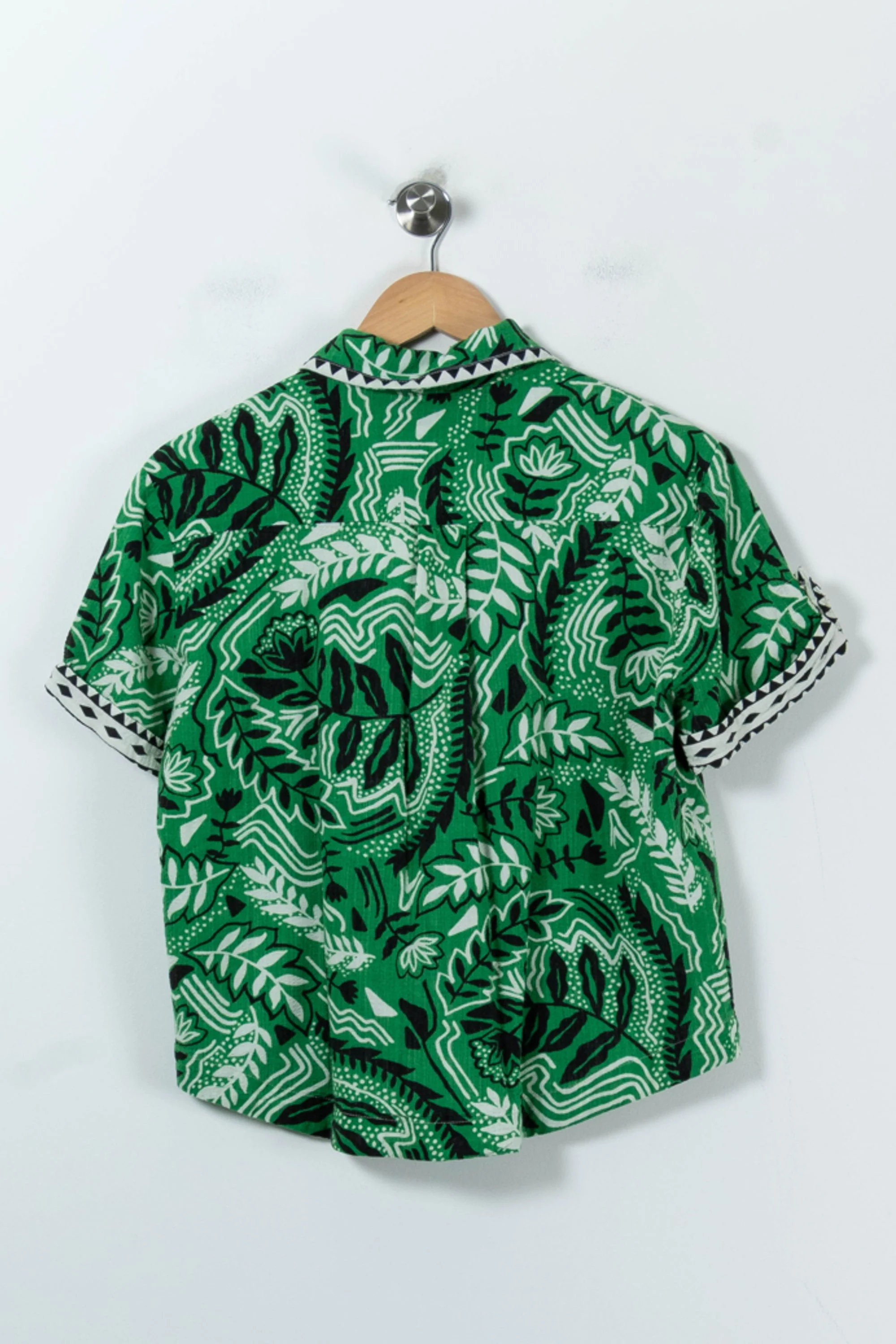 Chemise Imprimée Verte et Blanche - Taille XS/34 - Image 4