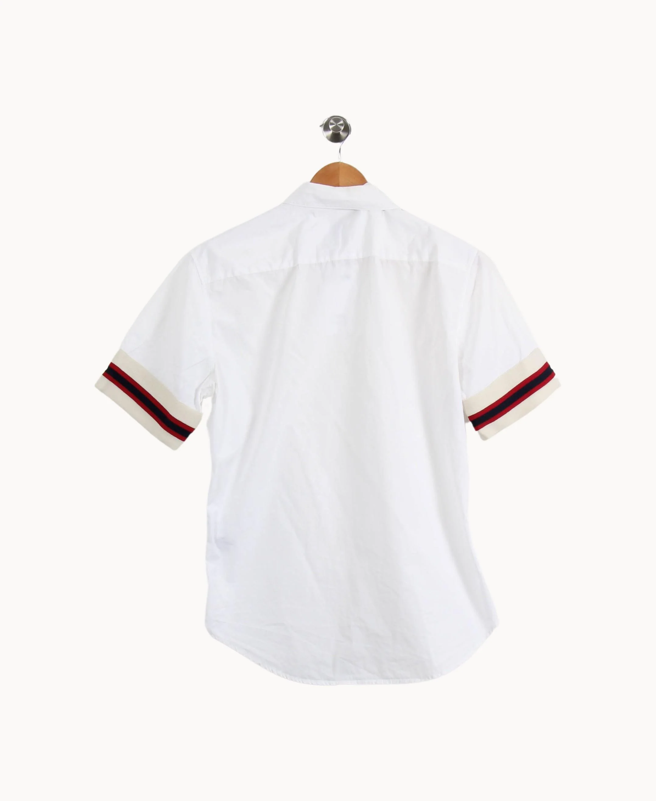 Chemise Manches Courtes Blanche et Beige - Taille M/38 - Image 4