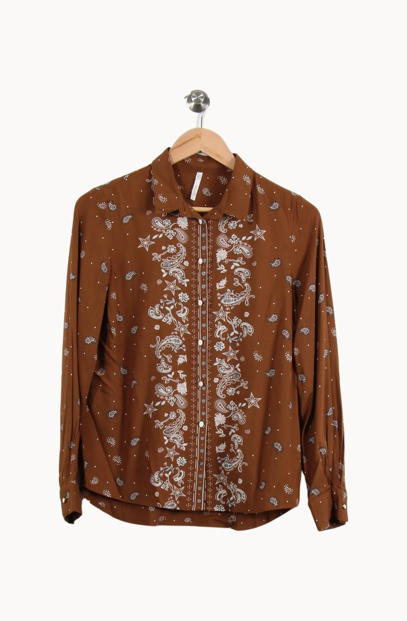Chemise Marron et Blanche - Taille XS/34 - Image 2