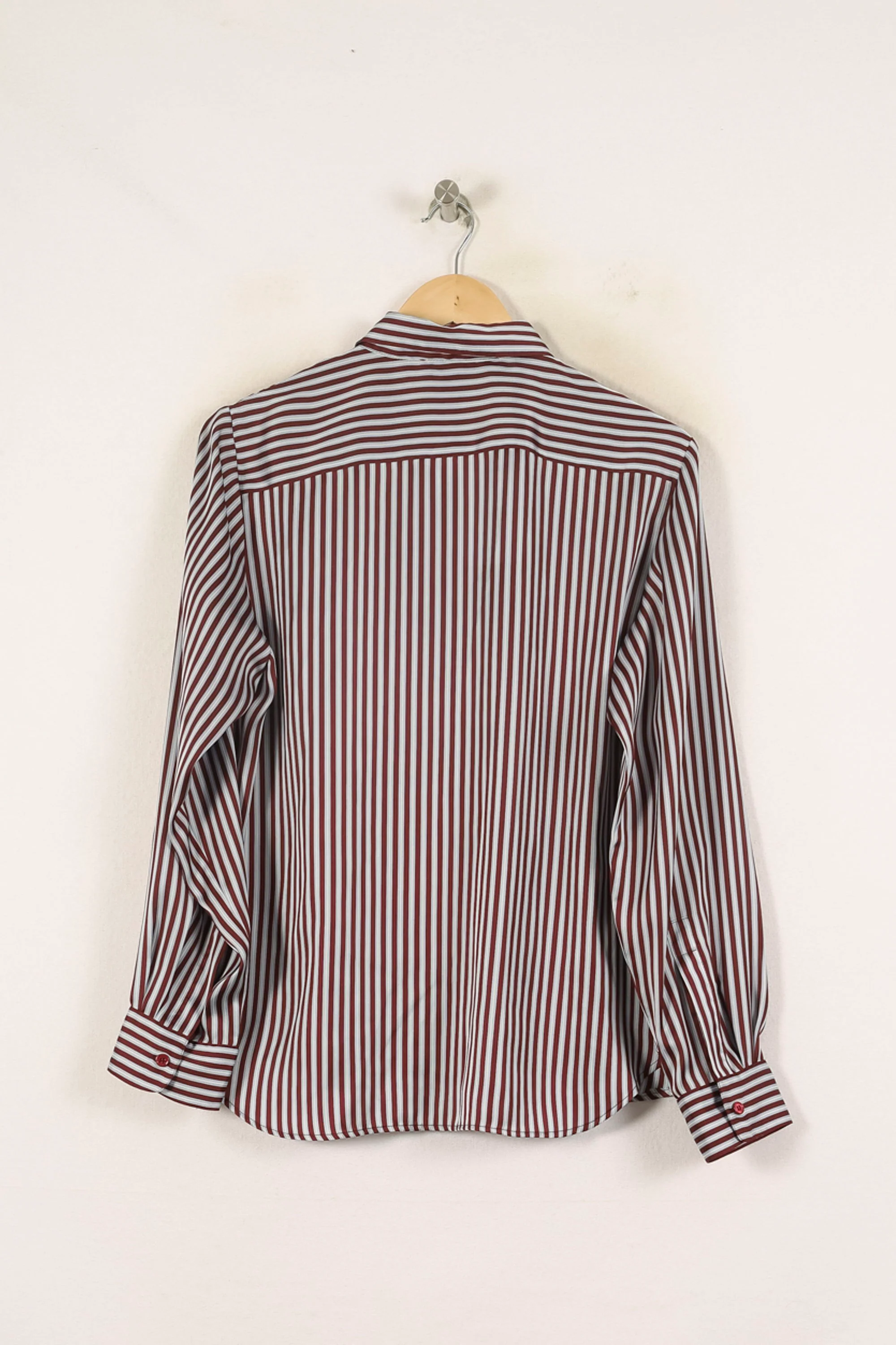 Chemise Rayée Blanche et Bordeaux - Taille XXL/44 - Image 4