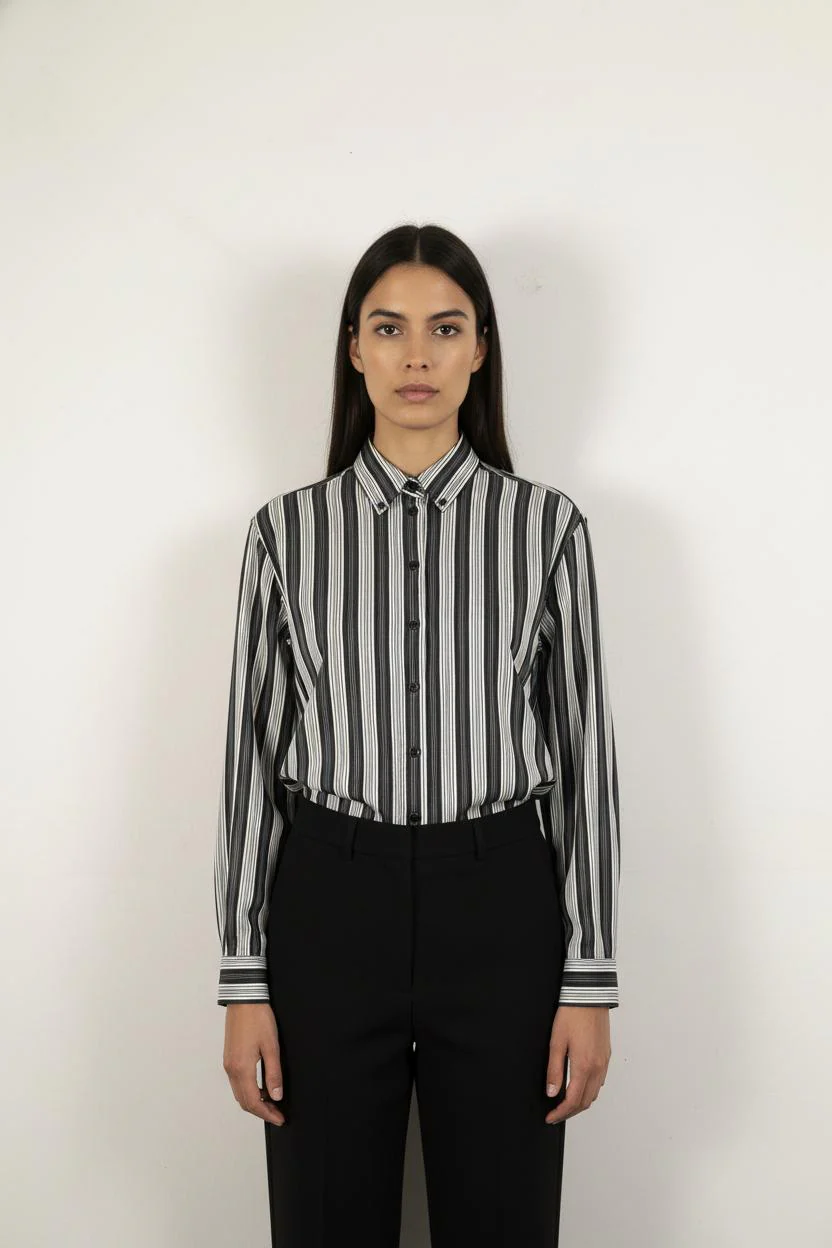 Chemise Rayée Noire et Blanche - Taille S/36
