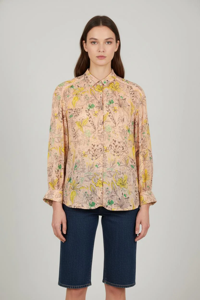 Chemise Rose et Jaune - Taille S/36