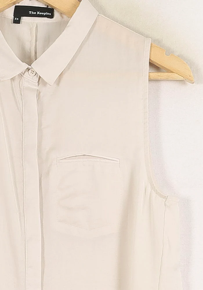 Chemise Sans Manches Beige - Taille XS/34 - Image 3