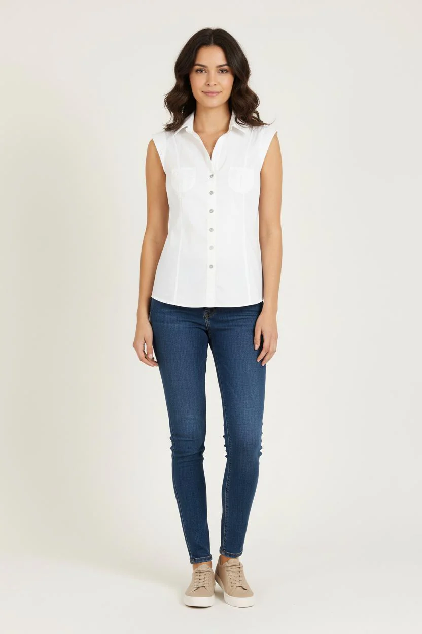 Chemise Sans Manches Blanche - Taille S/36