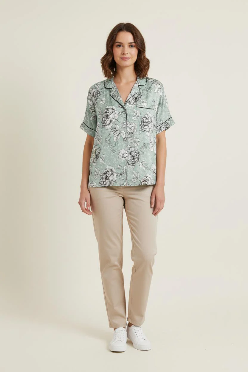 Chemise Verte et Blanche - Taille S/36