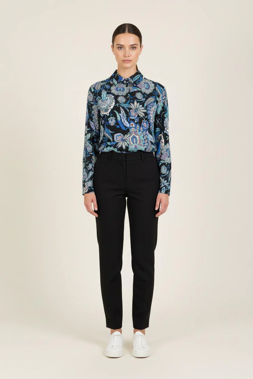 Chemisier Bleu et Noir - Taille XS/34