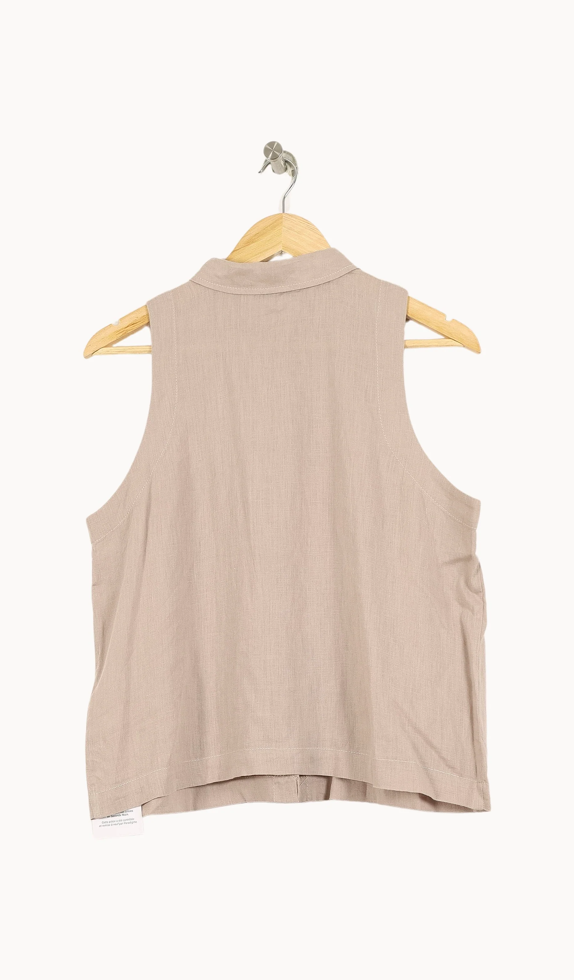 Chemisier Sans Manches Beige - Taille L/40 - Image 4